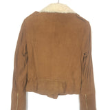 Camel Suede Leather Jacket / SEZANE - Size S