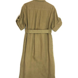 Camel Super Eight Safari  Linen Short Sleeves Midi Dress / ZIMMERMANN - Size 0