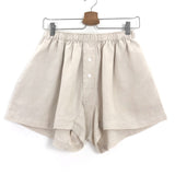Chalk Loose Fitting Linen Boxer Style Shorts / DEIJI STUDIOS - Size S/M