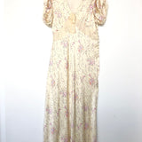 Champagne LILLIAN Floral Print Maxi Dress / LOVE SHACK FANCY - Size US 6