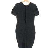 Charcoal Crinkled Linen Midi Dress / MASSCOB - Size S