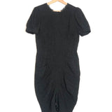 Charcoal Crinkled Linen Midi Dress / MASSCOB - Size S