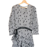 Charcoal LORELEI Check Ruffled Mini Dress / LOVE SHACK FANCY - Size S