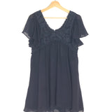 Charcoal REMA Lace Paneled Silk-Crepon Mini Dress / ISABEL MARANT - Size 36