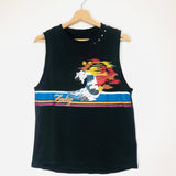 Charcoal Surf Print Sleeveless MOLY Tee / ZADIG & VOLTAIRE - Size XS