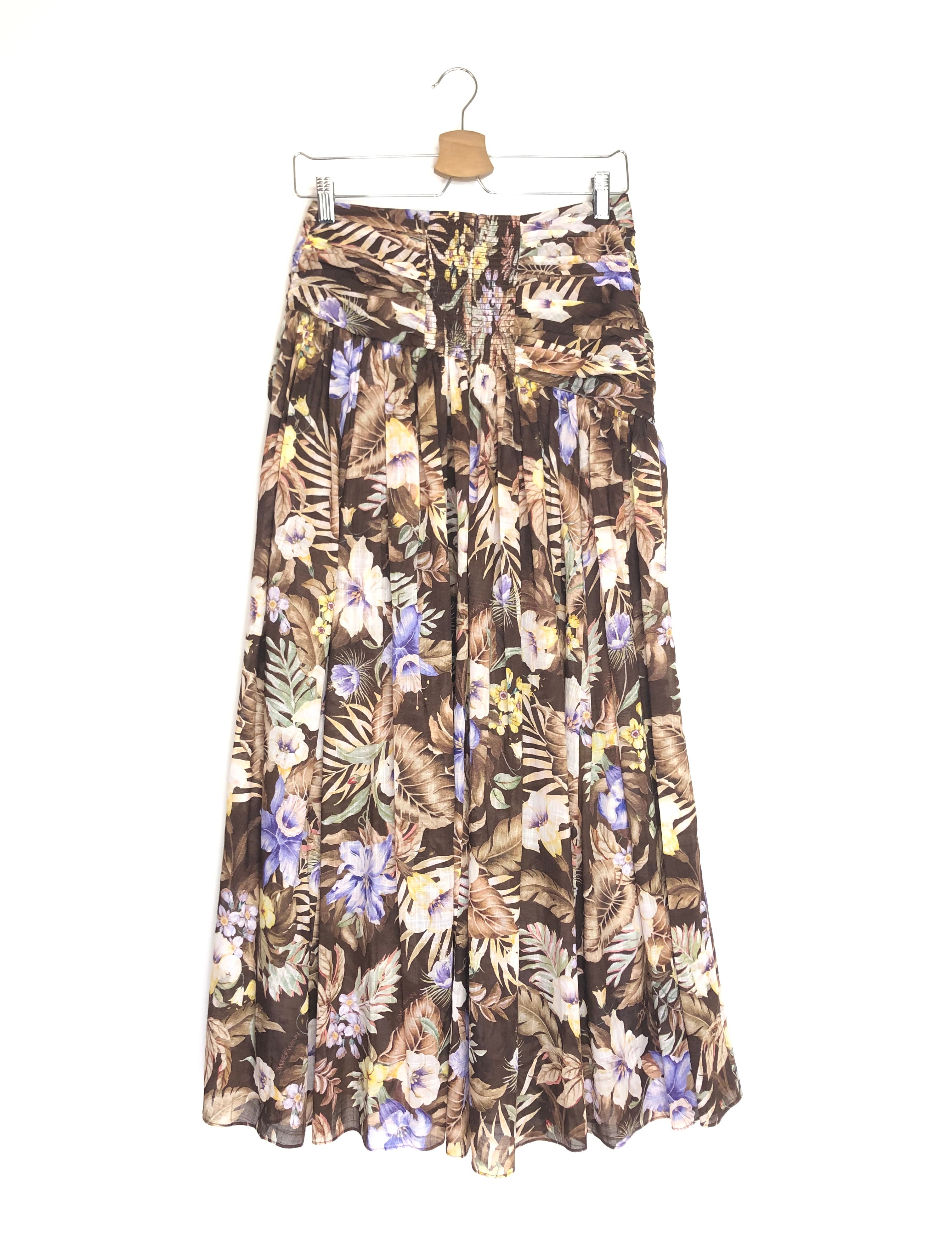 Floral patterned skirt on a white background