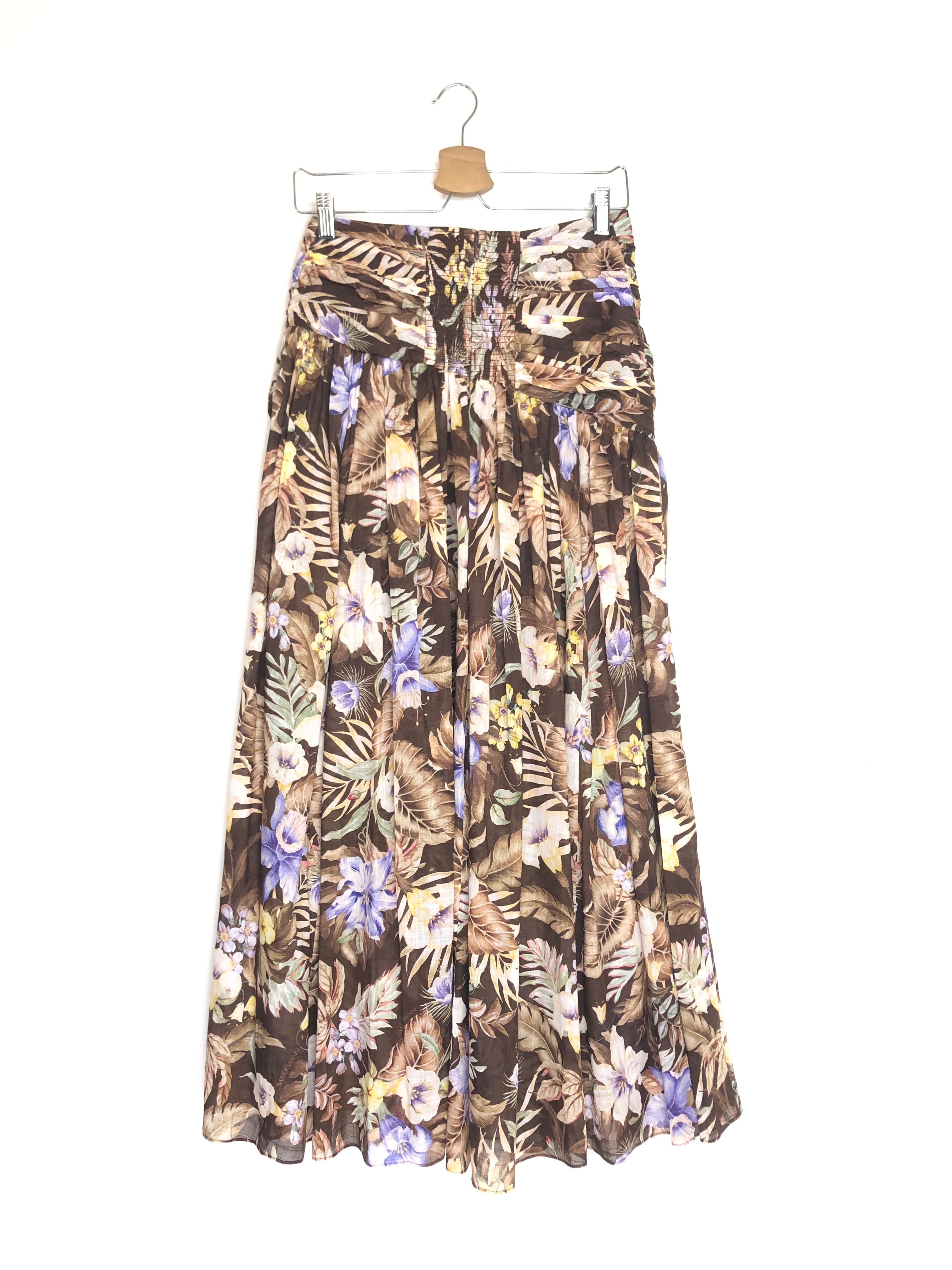 Floral patterned skirt on a white background