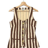 Chocolate Brown Striped Waistcoat / NEVER FULLY DRESSED - Size 36