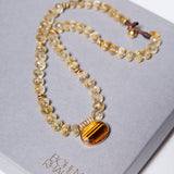 Citrine LEONIE with Tiger Eye Medallion Pendant Necklace / BOHEMIAN RHAPSODIE