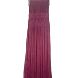 Claret Red Tasneem Pleated Satin Gown Dress / ULLA JOHNSON - Size 4
