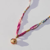 Coco Rainbow Pendant with Multicolor Sari Link Necklace / VICTORIA LEIVISSA