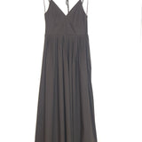 Coffee Brown Thin Straps Poplin Maxi Dress / TWINSET - Size 40
