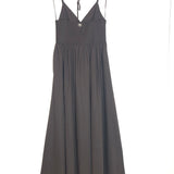 Coffee Brown Thin Straps Poplin Maxi Dress / TWINSET - Size 40