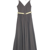 Coffee Brown Thin Straps Poplin Maxi Dress / TWINSET - Size 40