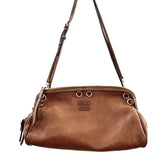 Cognac Brown CAPRICE Leather Clutch Bag / MIU MIU