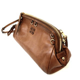 Cognac Brown CAPRICE Leather Clutch Bag / MIU MIU