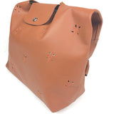 Cognac LE PLIAGE EXTRA Broderie Anglaise Leather Shoulder Bag / LONGCHAMP