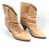 Cognac Leather Cowboy Ankle Boots / ISABEL MARANT - Size 38