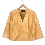 Cognac Leather Crop Jacket / LAFAYETTE 148 NEW YORK - Size 4