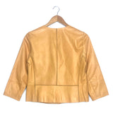 Cognac Leather Crop Jacket / LAFAYETTE 148 NEW YORK - Size 4