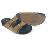 Cognac/Gold LENNYO Mini Studs Icon Suede Slides / ISABEL MARANT - Size 38