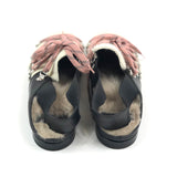 Colorblock AMANDINE Fur Trim Pink Laced Mules / MONCLER - Size 38