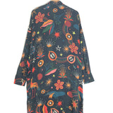 Colorful Celestial Print Button Down Shirt Dress / FARM RIO - Size M