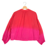 Coral and Pink IZA Cotton Balloon Sleeves Blouse / MAIA BERGMAN - Size M