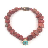 Coral and Turquoise ADORE Bracelet / JANSET BILGIN