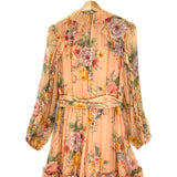 Coral Floral ZINNIA Plunge Ruffle Playsuit / ZIMMERMANN - Size 1
