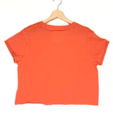 Coral Orange Cotton Crop Tee / WE THE FREE - Size S