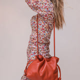 Coral Orange Nappa Calfskin Medium FLAMENCO Clutch Bag / LOEWE