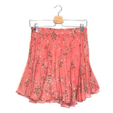 Coral Pink ANAEL Floral Cotton and Silk Chiffon Mini Skirt / ISABEL MARANT - Size 38