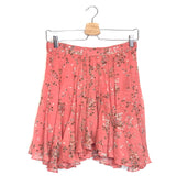 Coral Pink ANAEL Floral Cotton and Silk Chiffon Mini Skirt / ISABEL MARANT - Size 38