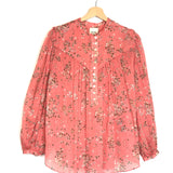 Coral Pink KILEDIA Printed Cotton and Silk-blend Crepe Long Sleeves Blouse / ISABEL MARANT - Size 34