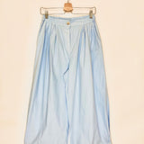 Cotton Buttoned Wide Leg Pants - One Size