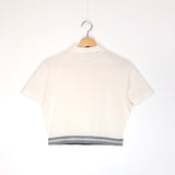 Cream Silk and Cotton  Cropped Polo Top / LOEWE - Size M
