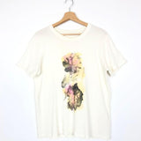 Cream Flower Scan Screen Print BETTY T-shirt / RAQUEL ALLEGRA - Size 0