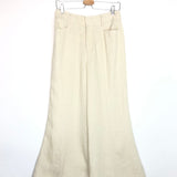Cream Linen High Waist Flared Leg Pants / ZIMMERMANN - Size 1