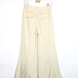 Cream Linen High Waist Flared Leg Pants / ZIMMERMANN - Size 1