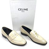 Cream MALAQUAIS Polished Leather Loafers / CELINE - Size 37