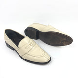 Cream MALAQUAIS Polished Leather Loafers / CELINE - Size 37