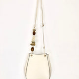 Cream PALOMA Calf Leather Ruched Cross Body Pouch Bag / ULLA JOHNSON - One Size
