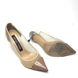 Cream Patent Leather and Mesh in Pink Decolte Heels / SERGIO ROSSI - Size 38.5