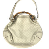 Cream PEGGY Bamboo Handle Guccissima Leather Hobo Bag / GUCCI