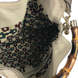 Cream PEGGY Bamboo Handle Guccissima Leather Hobo Bag / GUCCI