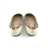 Cream/Beige Patent Leather Rockstud Ballet Flats / VALENTINO - Size 36