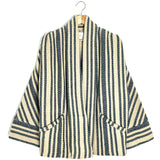 Cream/Navy CARSON Cotton Blend Striped Open Jacket / IRO - Size 38