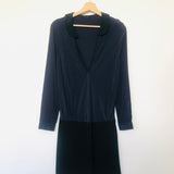 Dark Blue and Black Long Sleeves Dress / MAJE - Size 2