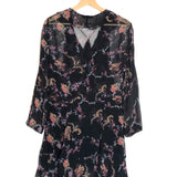 Dark Blue and Pink LUCINE Floral-print Sheer Mini Dress / IRO - Size 36